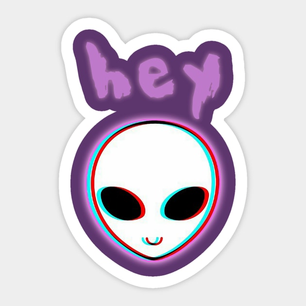 Alien  welcomes you in area 51 Sticker by focusLBdesigns